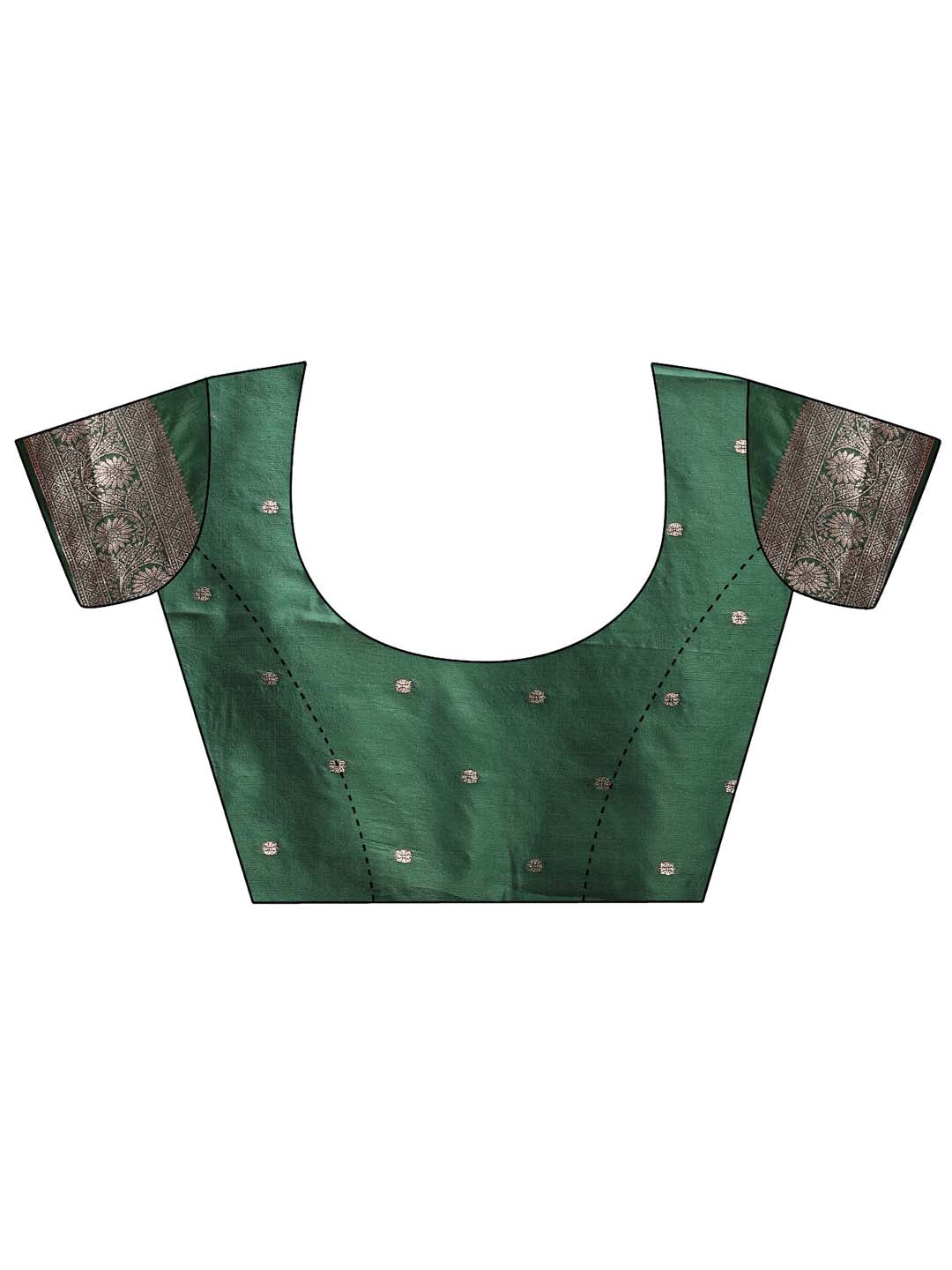 Astita Dark Green Banarasi Silk Saree with Zari Weaving - A Timeless Tale of Elegance | Swadesiicart