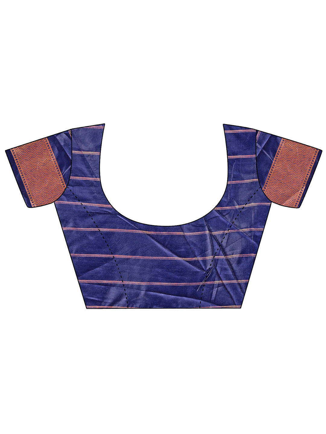 Astita Vibrant Copper & Navy Blue Banarasi Silk Saree with Colorful Pallu - Perfect Blend of Tradition and Festive Elegance | Swadesiicart