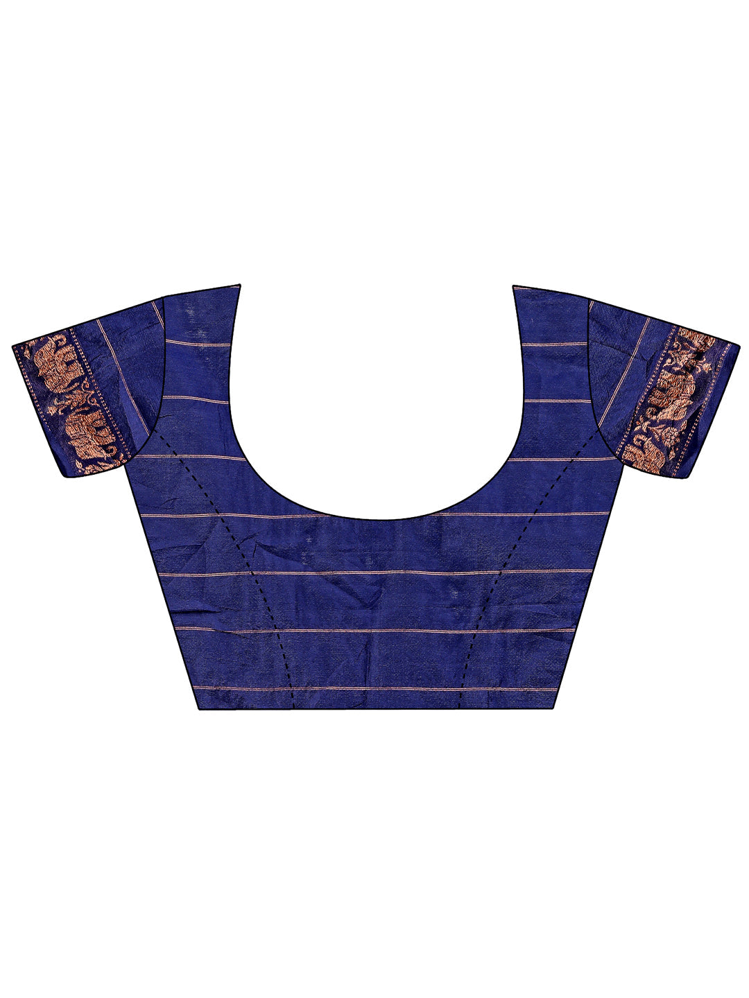 Astita Fiery Navy Blue Banarasi Silk Saree with Gold Zari and Colorful Pallu - Perfect for Bridal,Wedding & Festive Glamour | Swadesiicart
