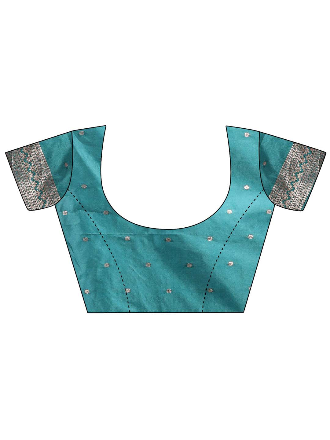 Astita Emerald Sea Green Banarasi Silk Saree with Zari Floral Work - Elegance Woven in Every Thread | Swadesiicart
