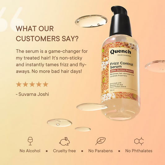 Quench Frizz Control Hair Serum with Quinoa & Ceramides | Swadesiicart