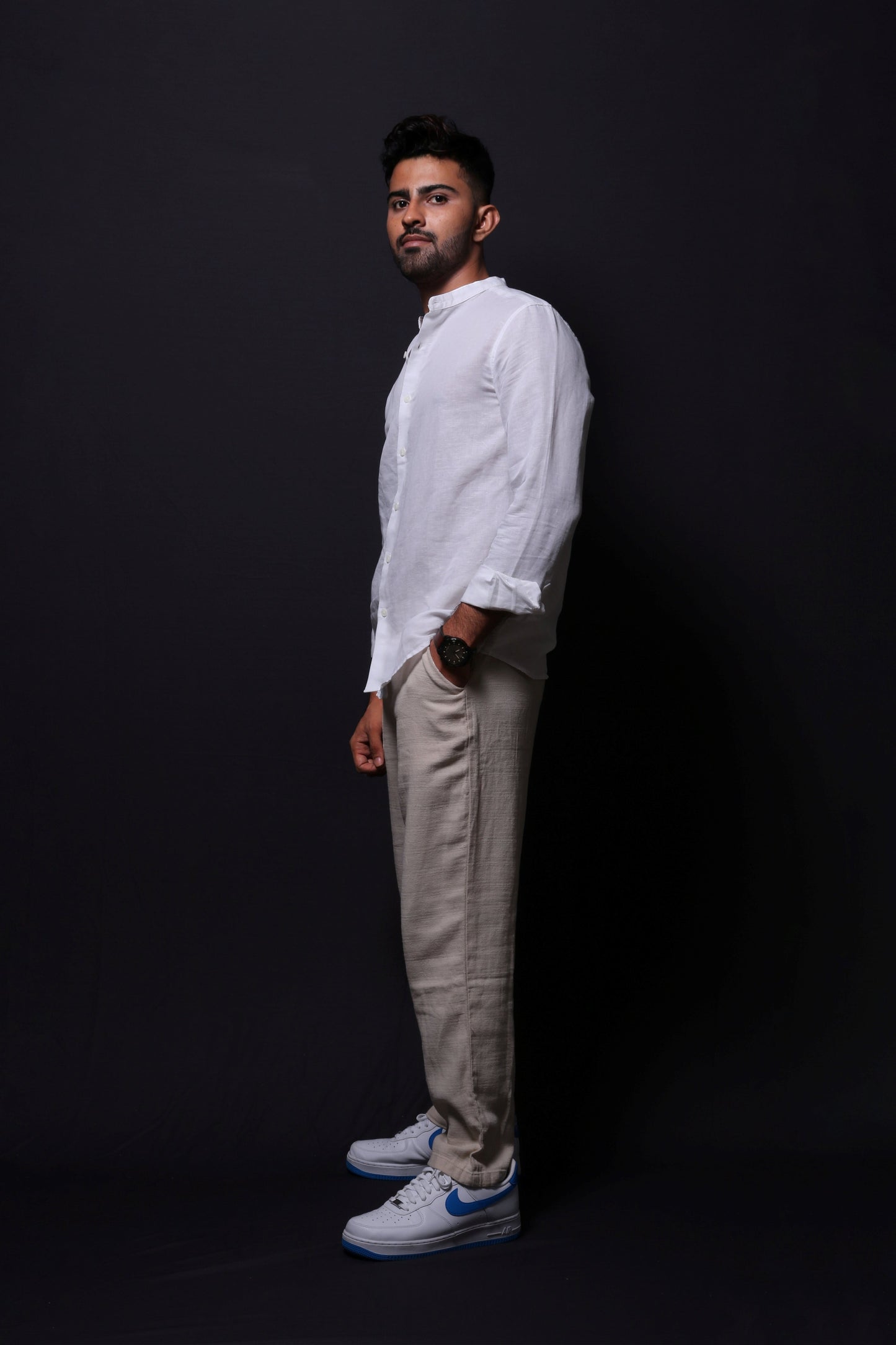 Jonesburg White Linen Regular Fit Shirt | Swadesiicart
