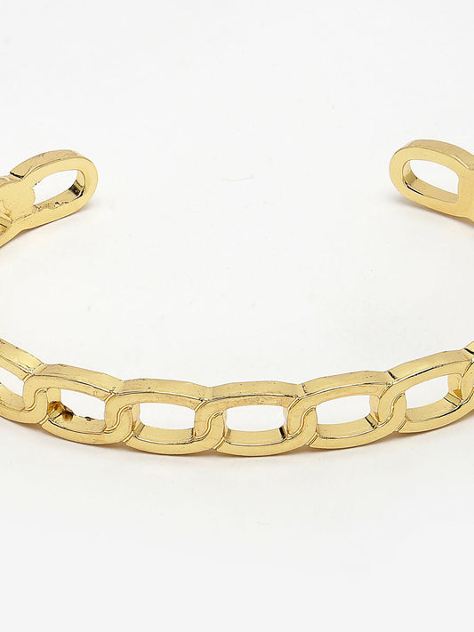 NVR Men's Gold-Polished Metal Cuff Bracelet
