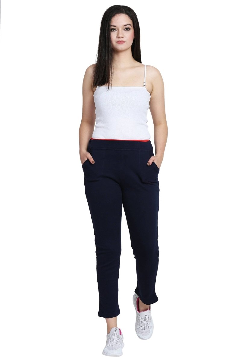 Asmaani Navy Blue color Hosiery Lower with Two Side Pockets. | Swadesiicart