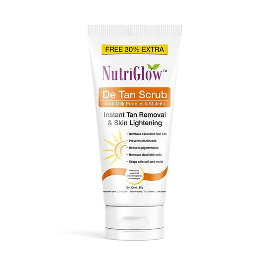NutriGlow De Tan Scrub With Milk Protein & Mulethi - Nutriglow Cosmetics