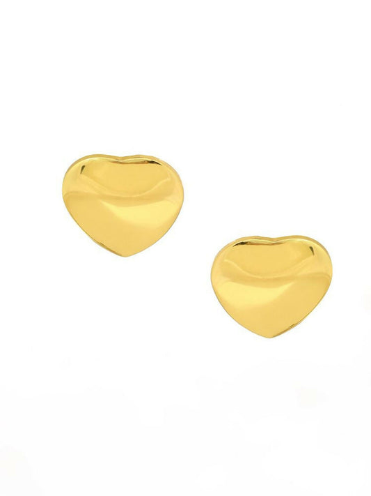 Golden Heart Studs - Ruby Raang | Swadesiicart