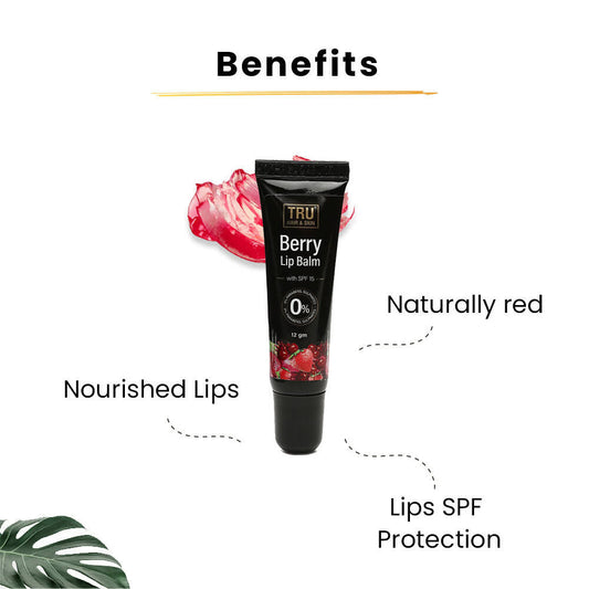 Tru Hair & Skin Berry Lip Balm With SPF 15 - Swadesiicart