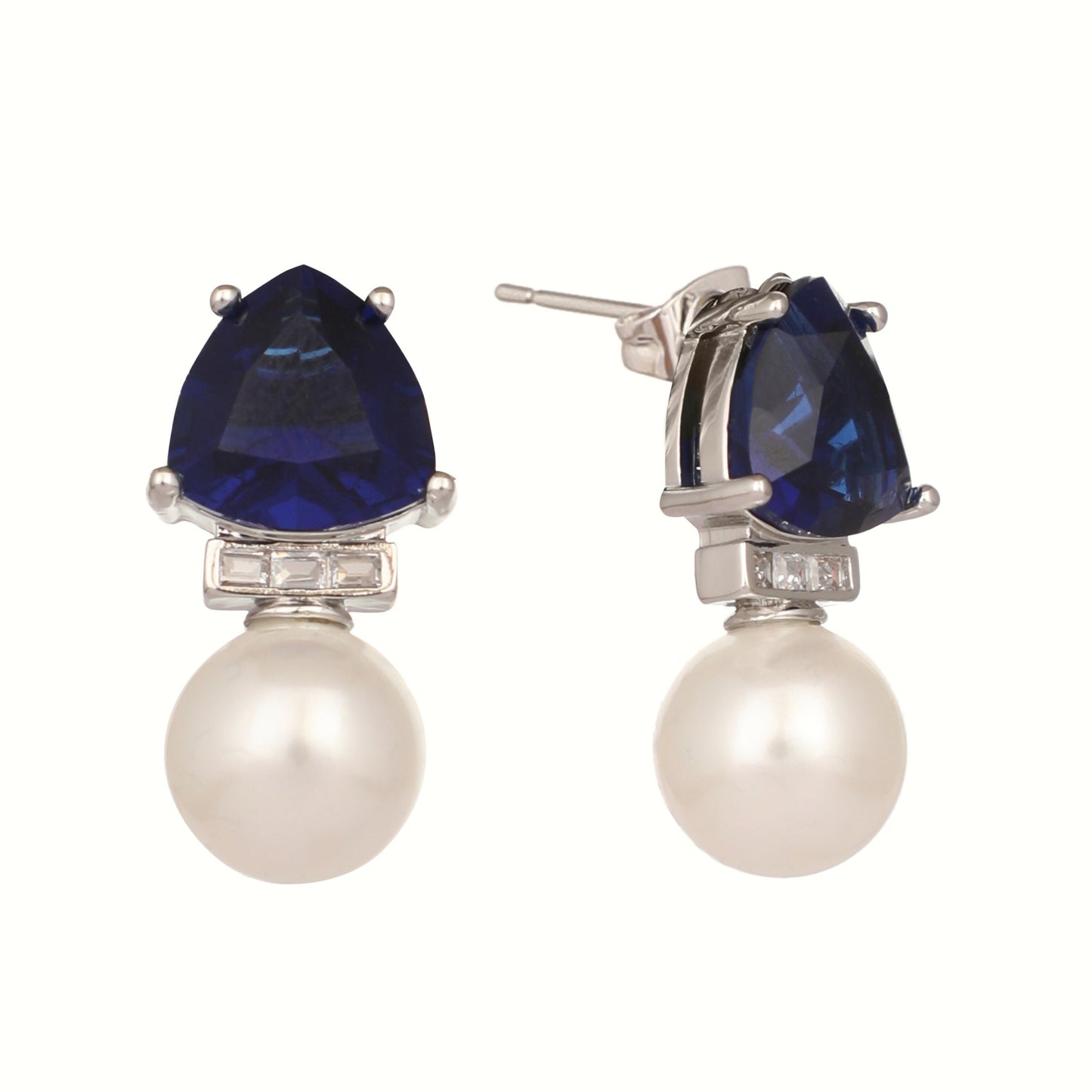 Nuyug Blue Stone Elegance Anti Tarnish Studs | Swadesiicart