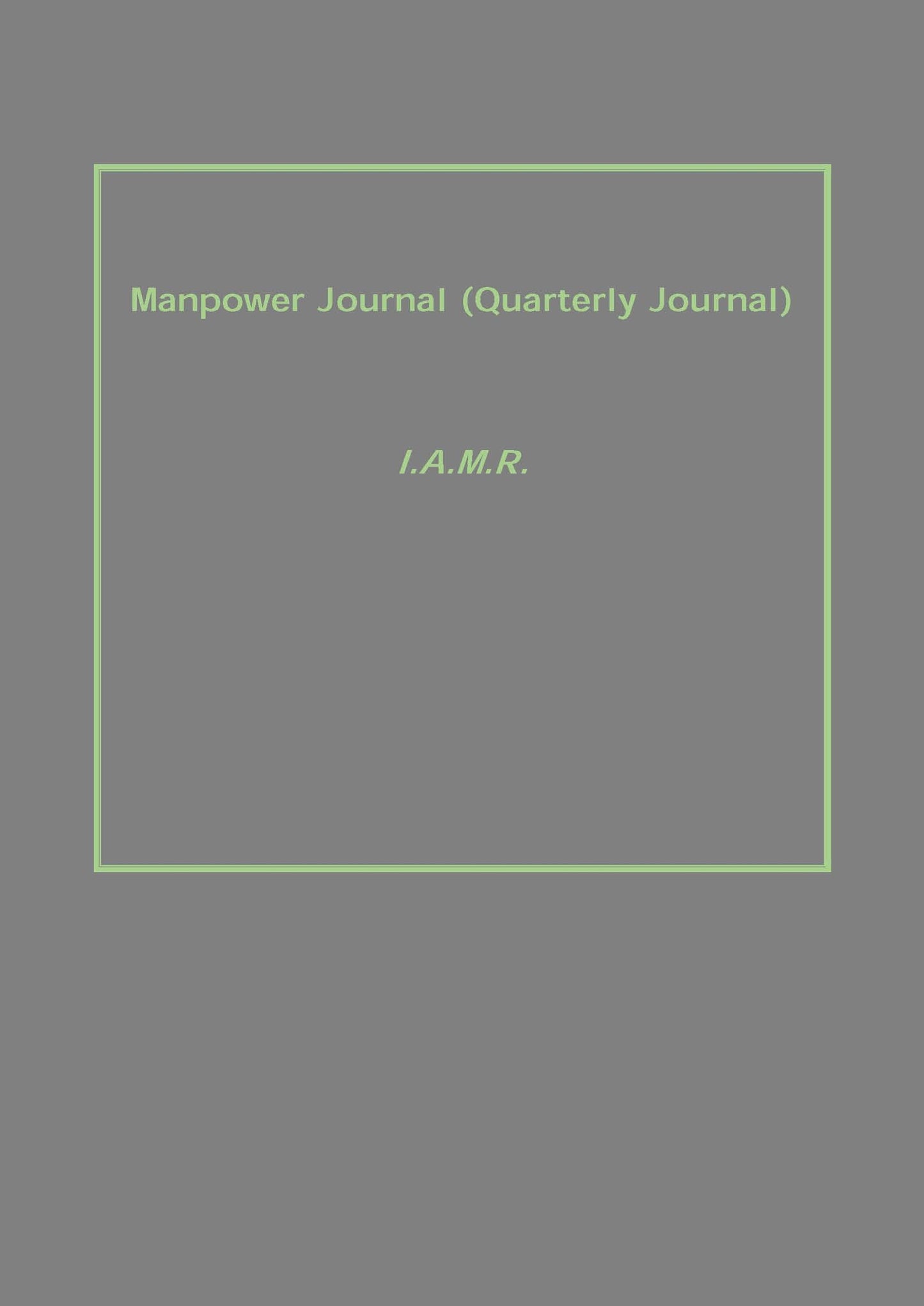 Manpower Journal (Quarterly Journal) - Gyan Books - Swadesiicart