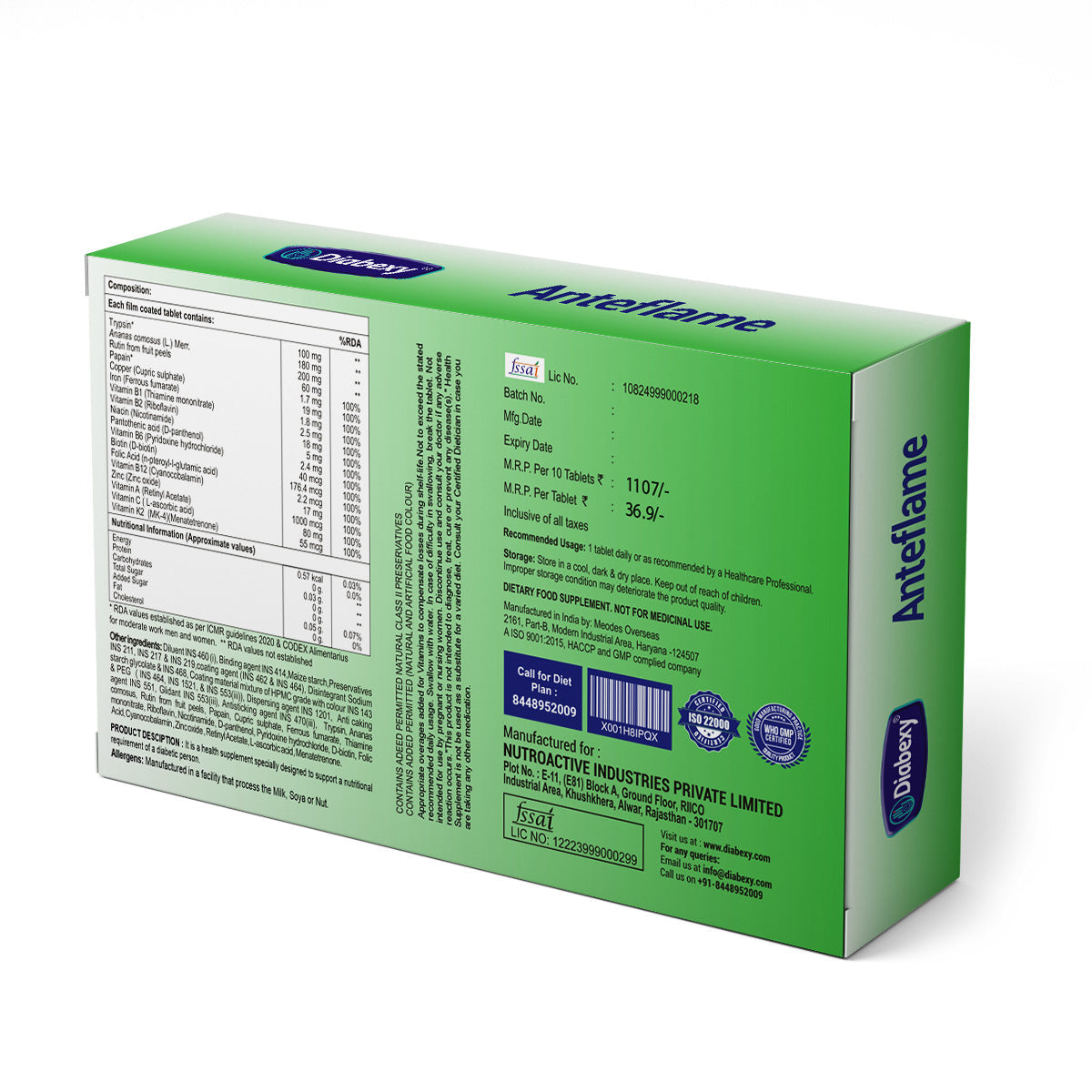 Diabexy Anteflame Tablets - Swadesiicart