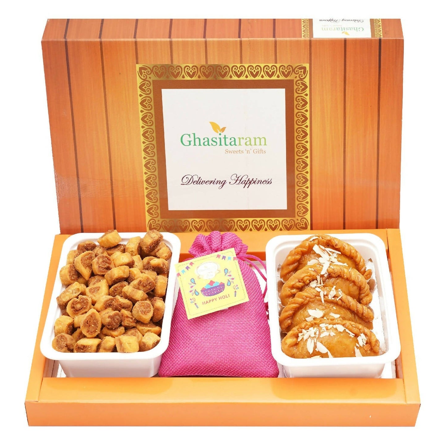 Ghasitaram Assorted Box of Gujiyas, Bhakarwadi and Thandai - Altcheeni
