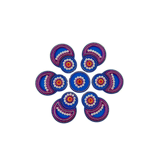 Kundan HandiKrafts Designer Double Round Blue (Baby) - Swadesiicart