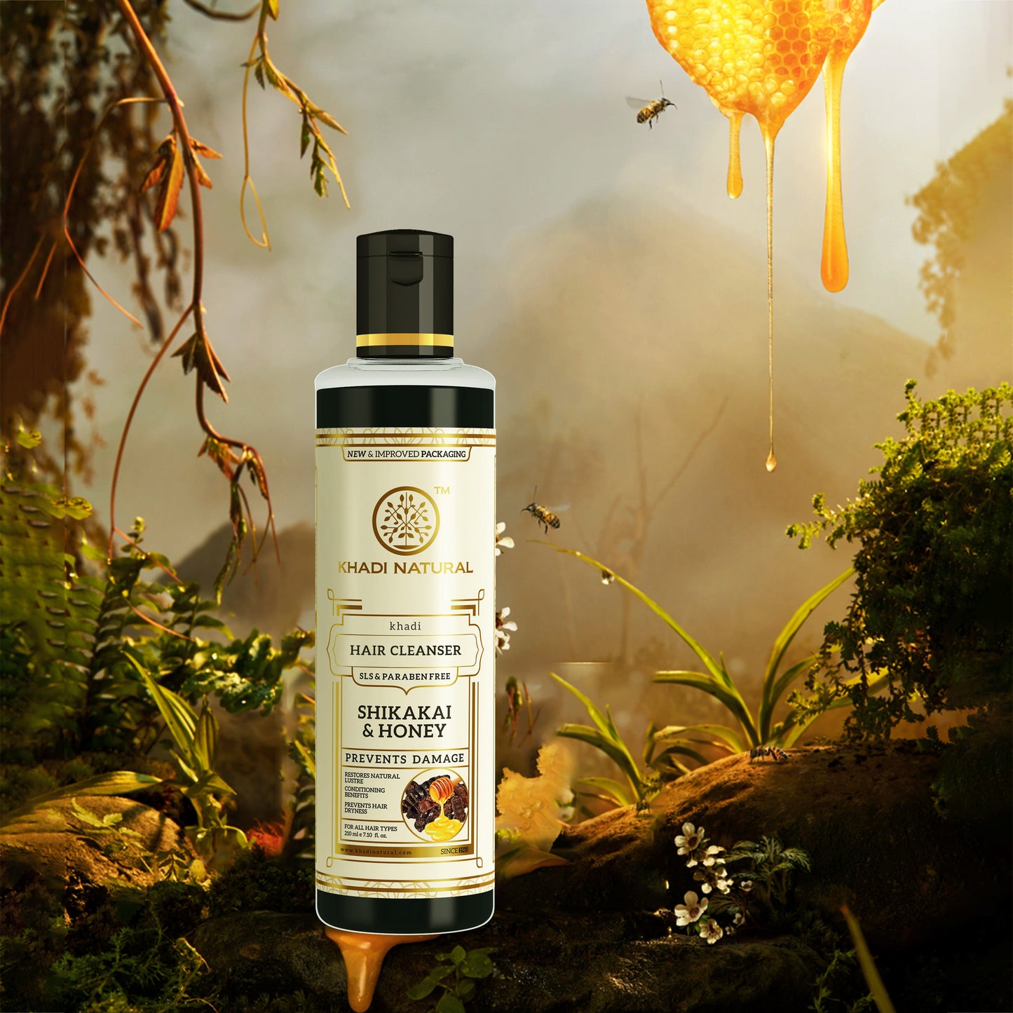 Khadi Natural Shikakai & Honey Cleanser Combo SLS & Paraben Free Pack of 2 - 210ml Each Sale