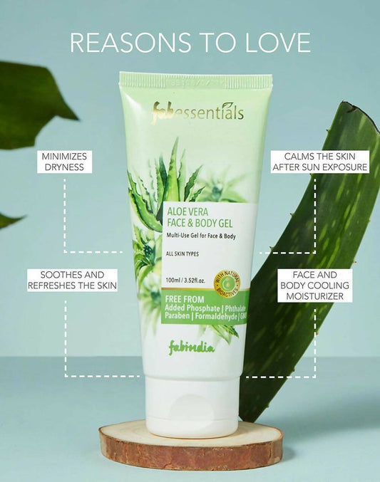 Fabessentials Aloe Vera Face & Body Gel - Swadesiicart