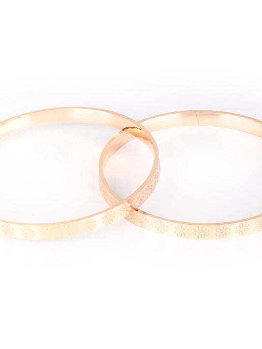 Priyaasi Women Set of 2 Rose Gold-Polished Bangles Set - Swadesiicart
