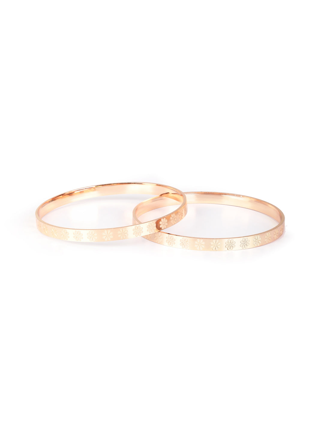 Priyaasi Women Set of 2 Rose Gold-Polished Bangles Set - Swadesiicart