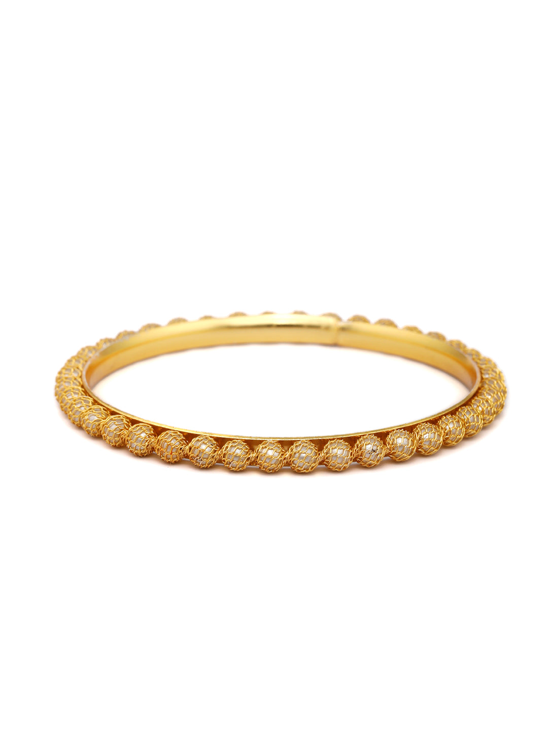 Priyaasi Women Gold-Polished Pearls Studded Set of 2 Bangles - Swadesiicart