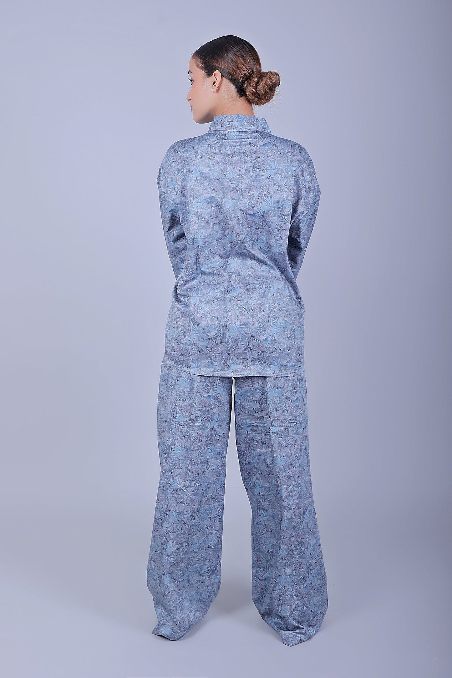 Bluebird Women's Printed Co-ord Set Rock Blue - Swadesiicart