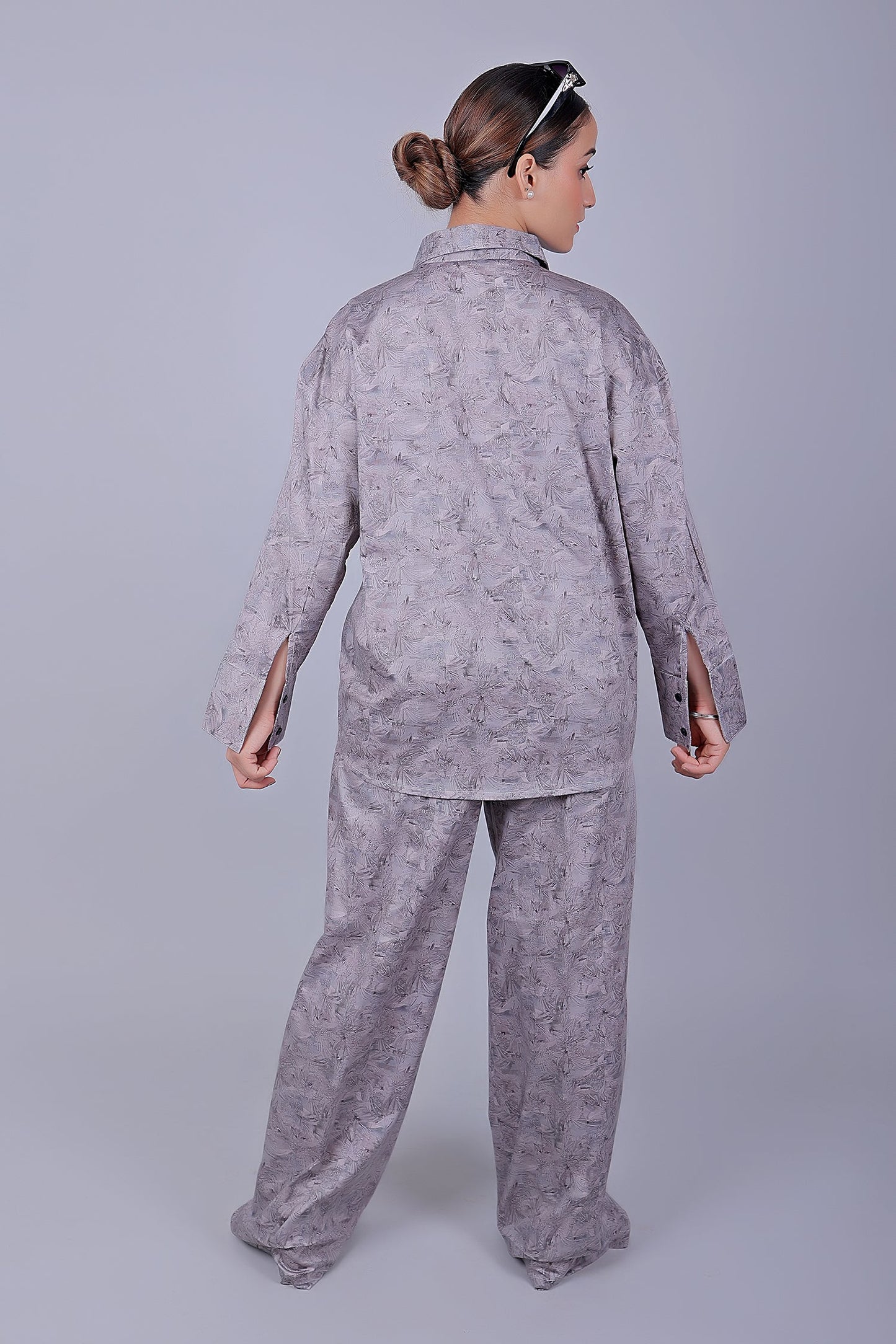 Bluebird Women's Printed Co-ord Set Lavender - Swadesiicart
