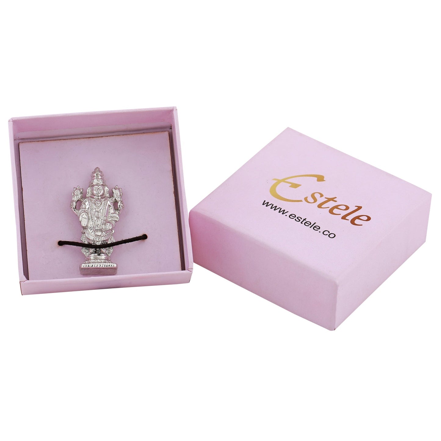Estele Rhodium Plated Lord Tirupati Balaji Idol Showpiece for Pooja Mandir/ Home Decorative - Swadesiicart