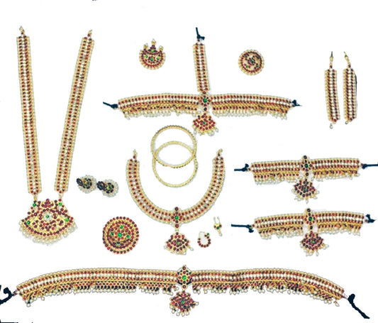 Elite Trading White Stone Bharatnatyam Dance Jewellery Set - Swadesiicart