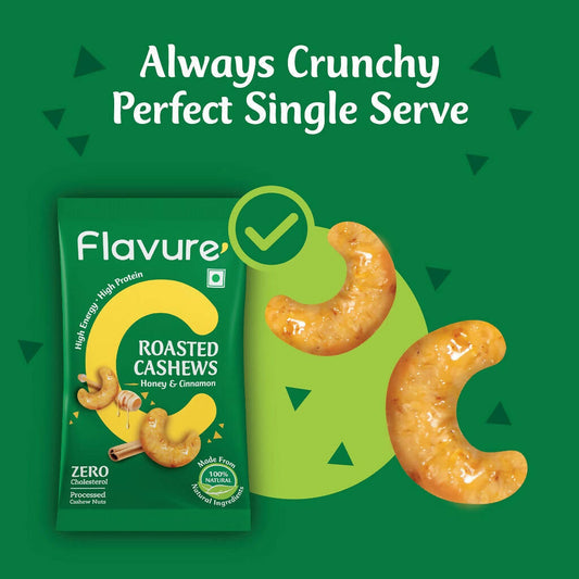 Flavure Roasted Cashew - Honey & Cinnamon - Swadesiicart