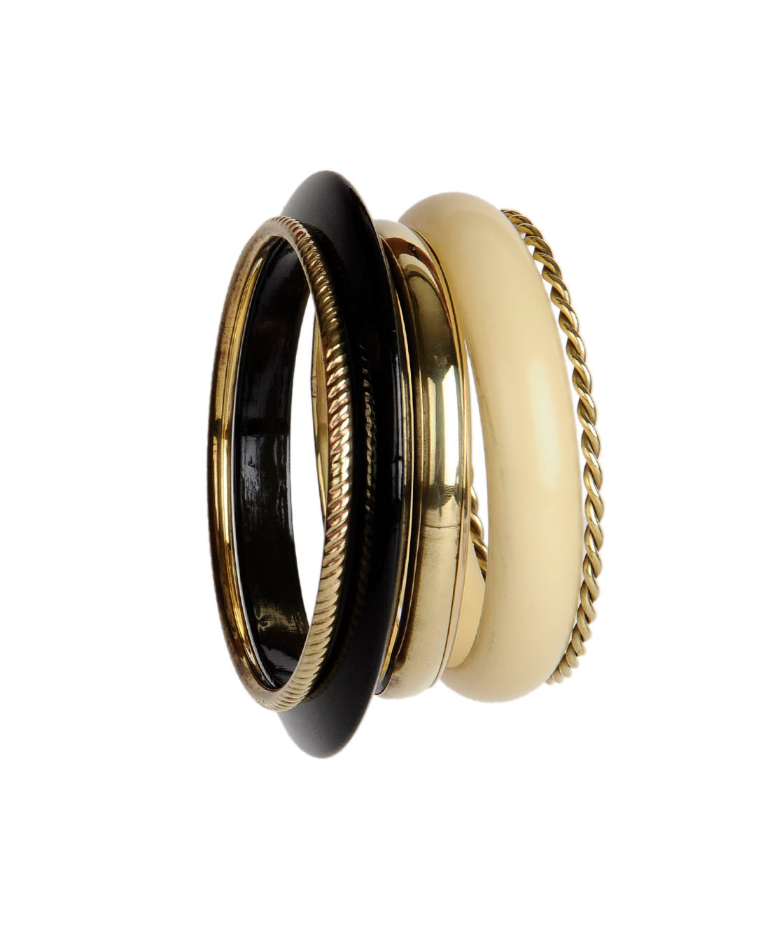 Brass Alloy Designer Brass Five Bangle Set - The Pari - Swadesiicart