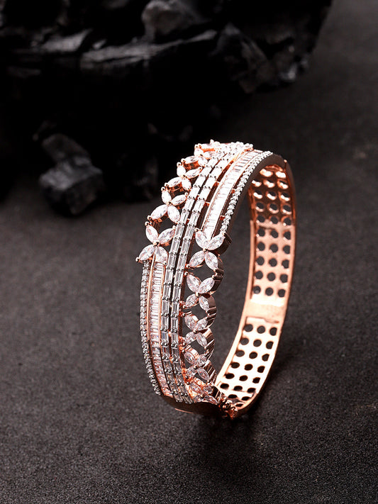 Priyaasi QuadShine - Floral American Diamond Bracelet For Women And Girls - Noz2Toz