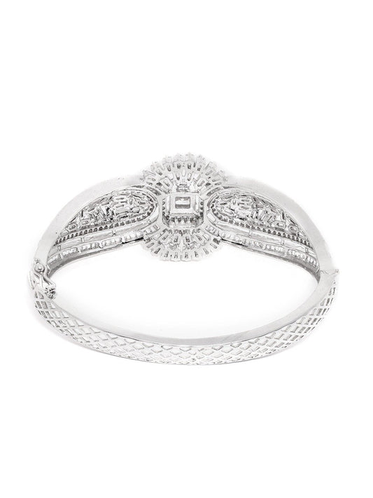 Priyaasi Women American Diamond Studded Bangle Style Bracelet - Swadesiicart