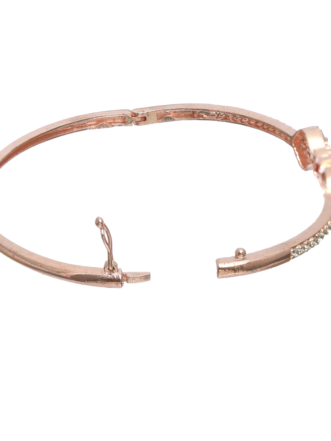Priyaasi Women Stylish American Diamond Rose Gold Bracelet - Swadesiicart