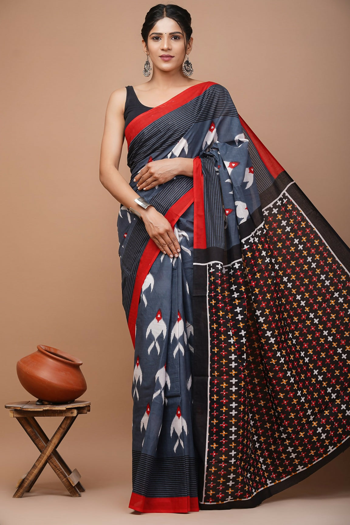 Exclusive Collection Maroon Beautiful Mulmul Cotton Saree - Swadesiicart