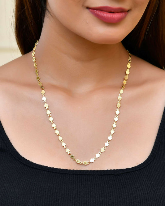 VOJ Gold-Polished Heart Shaped Chan for Women | Swadesiicart