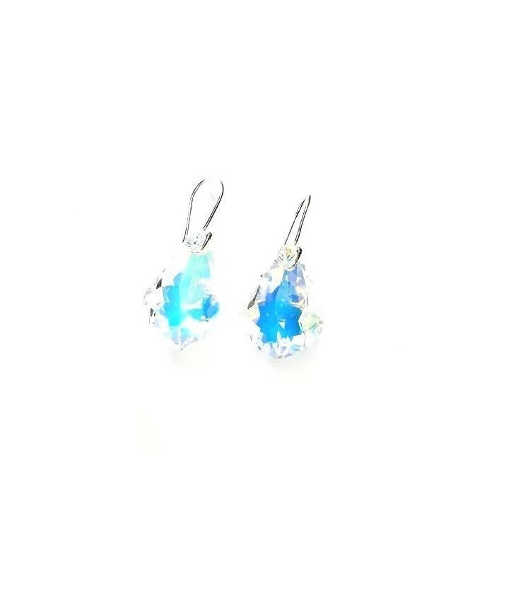 Bling Accessories Swarovski Crystal AB Crystal Drop Earrings | Swadesiicart