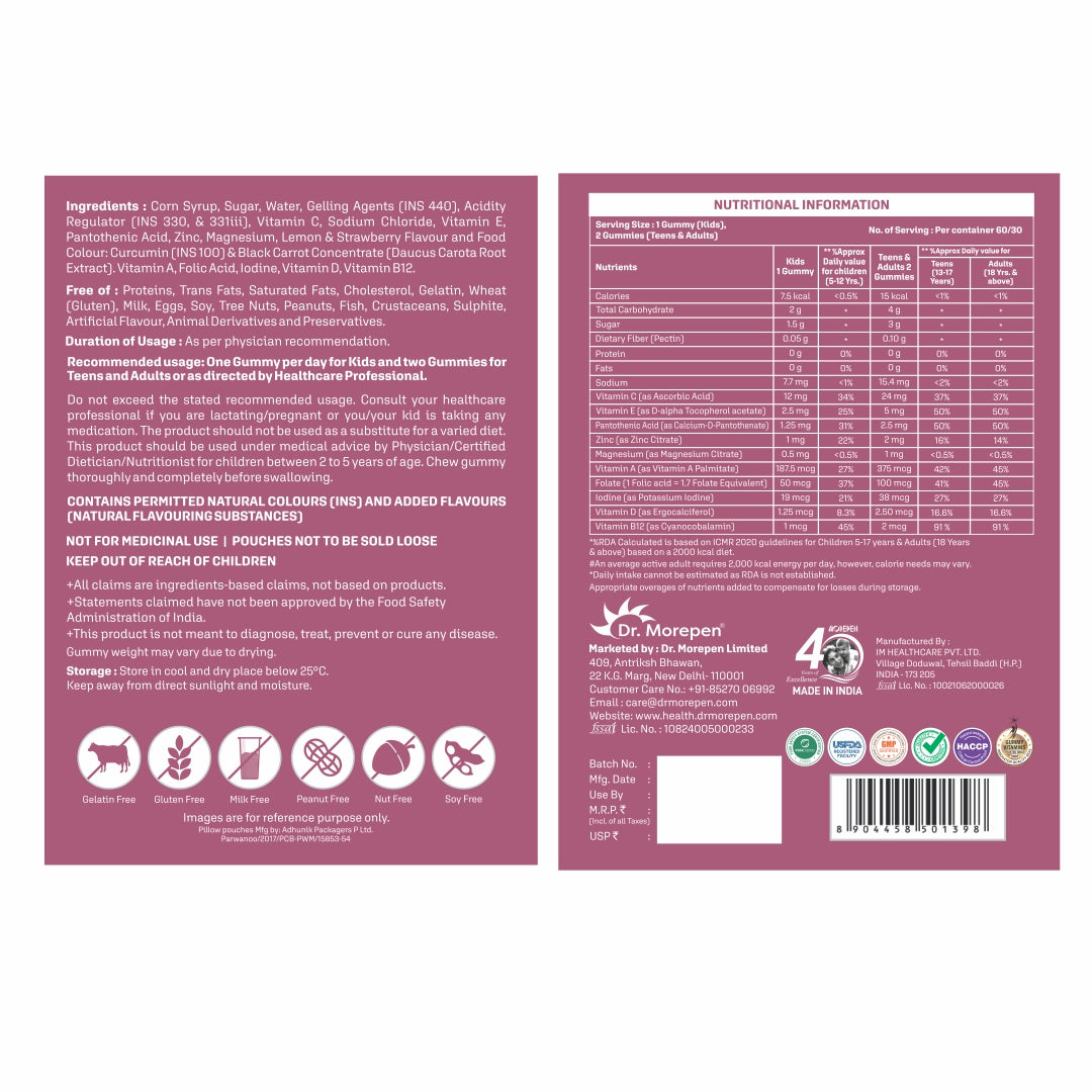 Dr Morpen Multivitamin Gummies | Swadesiicart