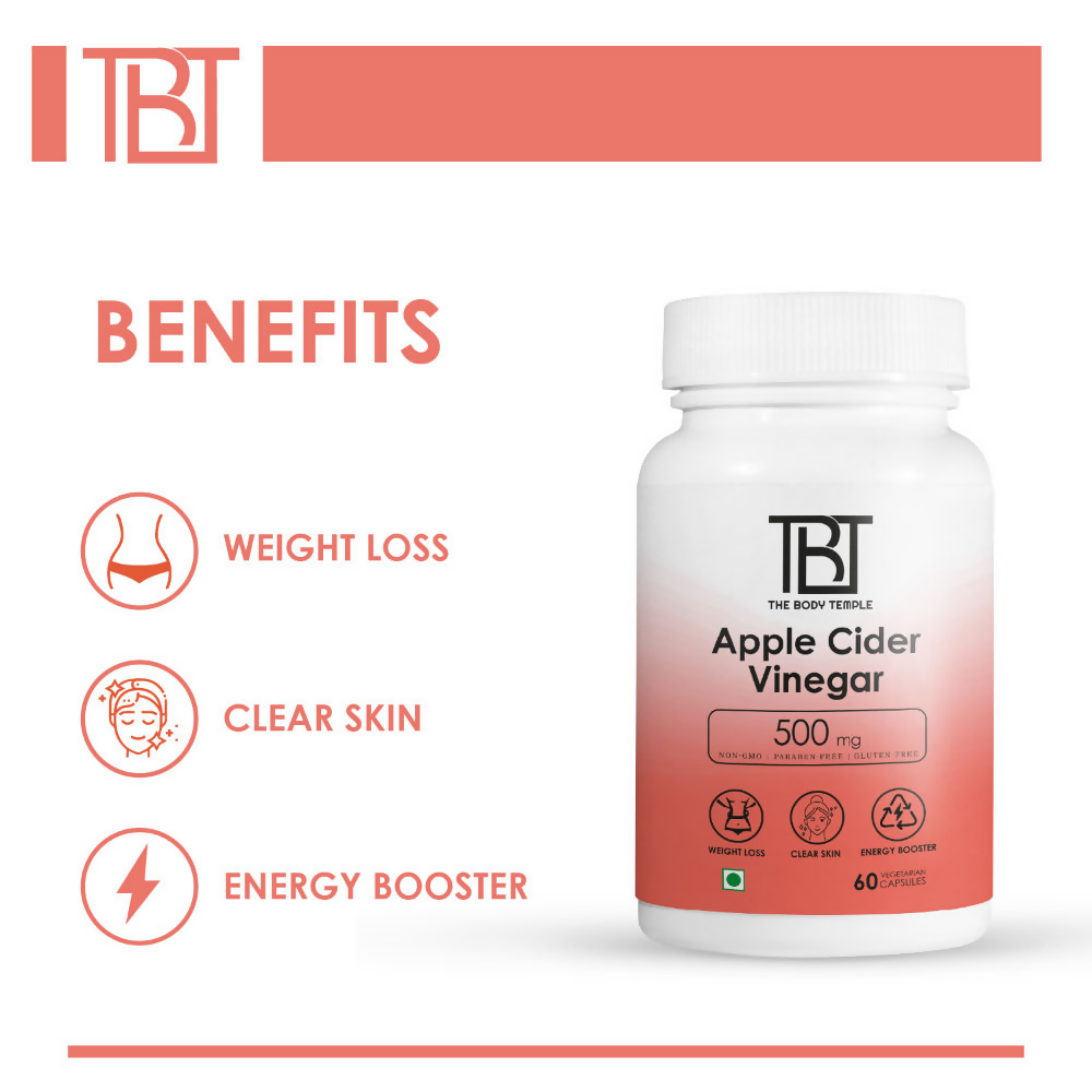 The Body Temple Apple Cider Vinegar 500mg Capsules | Swadesiicart