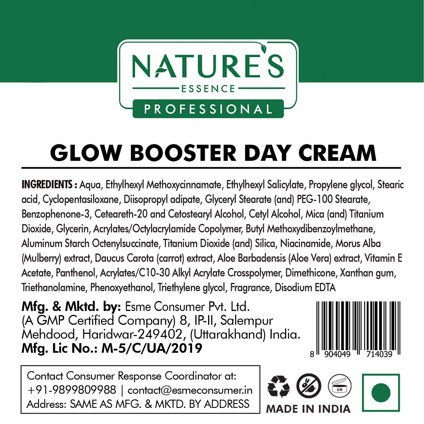Nature's Essence Professional Facialist Glow Booster Day Cream - Swadesiicart
