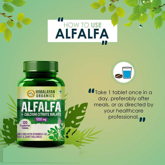 Himalayan Organics Alfalfa + Calcium Citrate Malate 1200mg Tablets Online