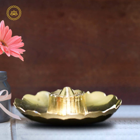 Brass Agarbatti Stand with Ash Catcher - Divine India Art
