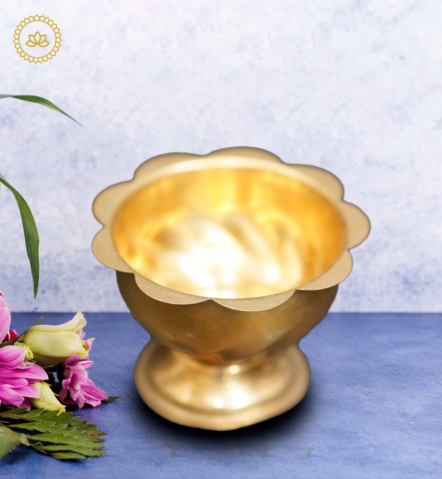 Brass Bowl for Kumkum, Haldi, and Chandan - Swadesiicart