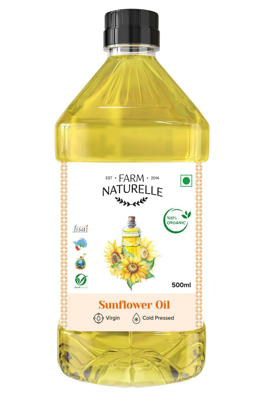 Farm Naturelle Organic Virgin Cold Pressed Sunflower Oil - Swadesiicart