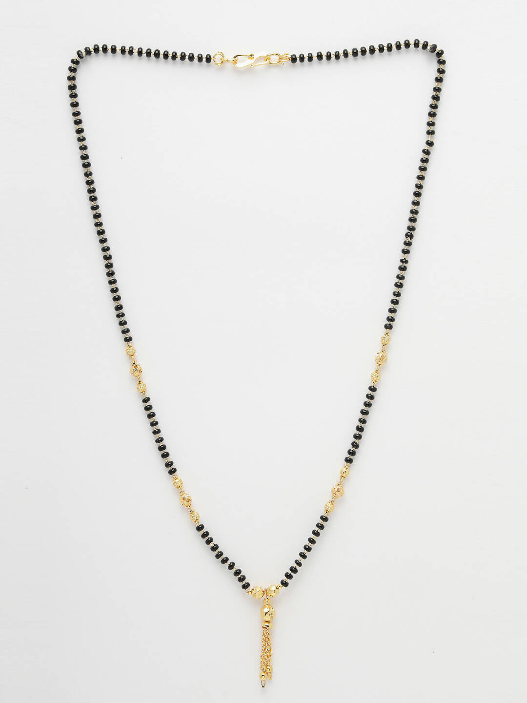 NVR Women Ethnic Gold-Polished Beaded Mangalsutra - Swadesiicart