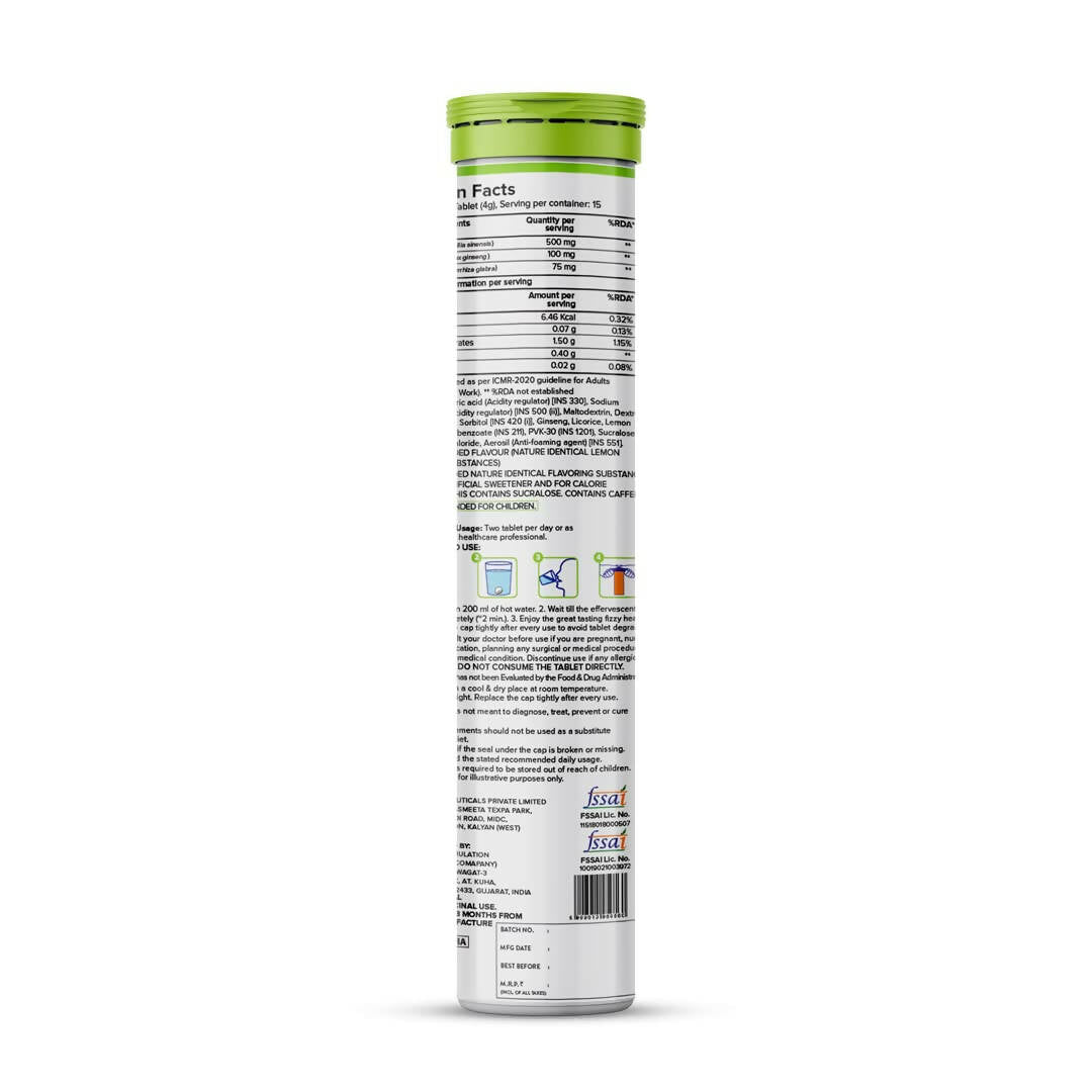 PLIX The Plant Fix Japanese Matcha Effervescent Tablets for Dark Circles - Lemon | Swadesiicart