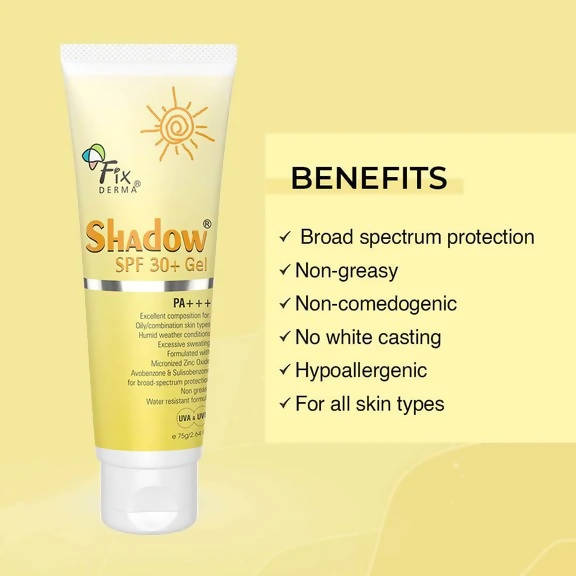 Fixderma Shadow SPF 30+ Sunscreen Gel - Swadesiicart