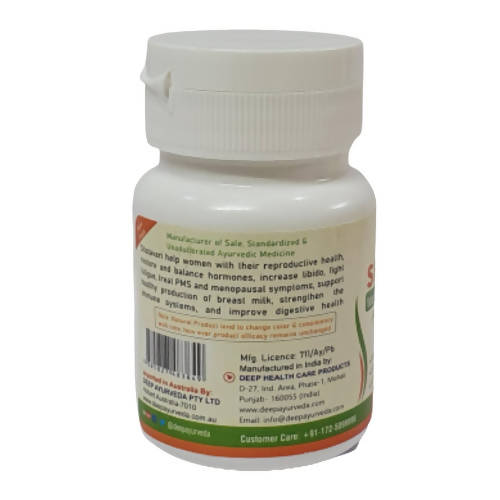 Deep Ayurveda Shatavari 500mg Veg Capsules - Swadesiicart
