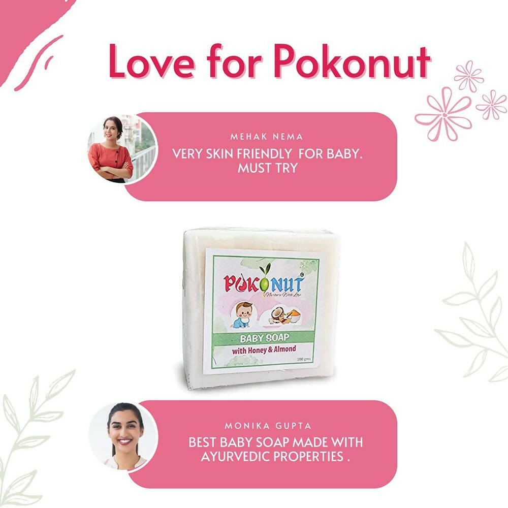 Pokonut Baby Soap With Honey & Almond - Swadesiicart
