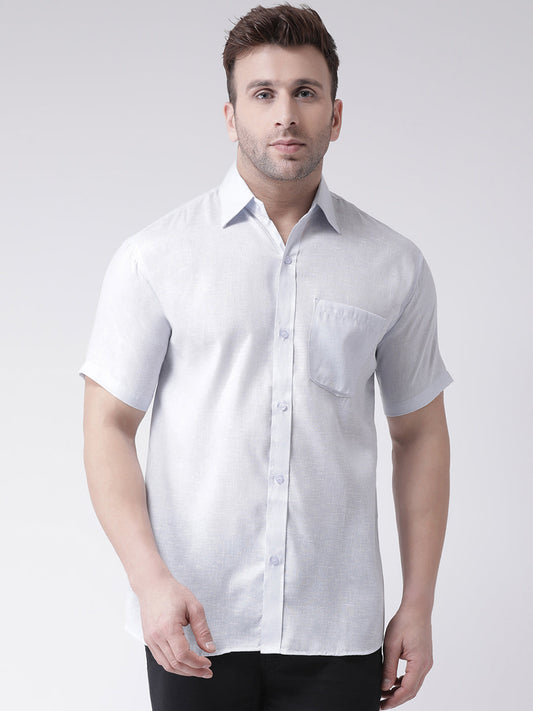 RIAG White Men's Half Sleeves Shirt | Swadesiicart