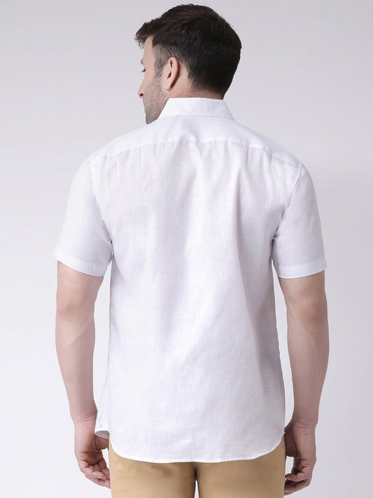 RIAG White Men's Half Sleeves Shirt | Swadesiicart