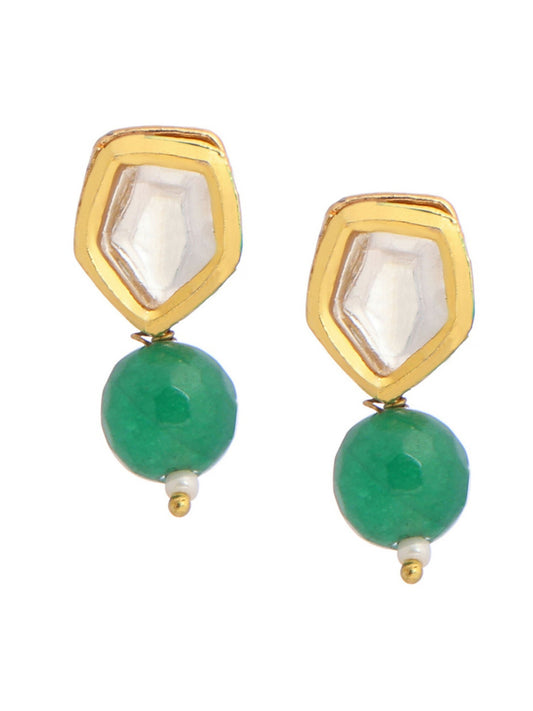 Ruby Raang Green Kundan Studs | Swadesiicart