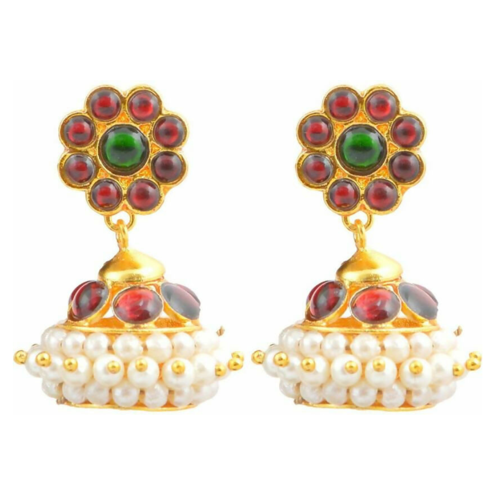 Elite trade Brass Gold Red Jewel Set - Swadesiicart