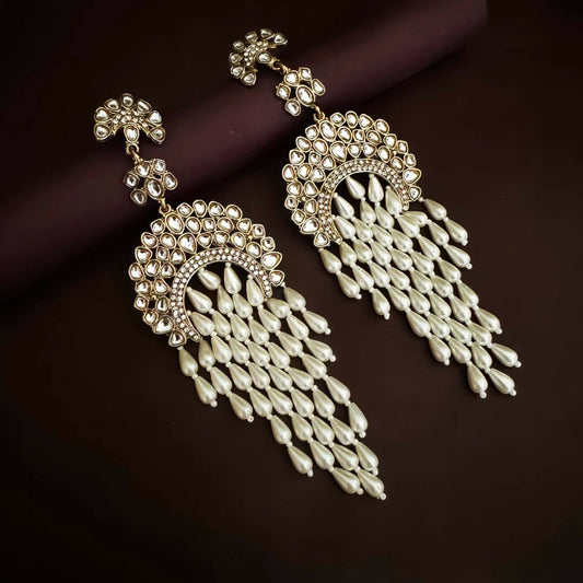 Joban Fashion Uncut Kundan Chandbali Earrings